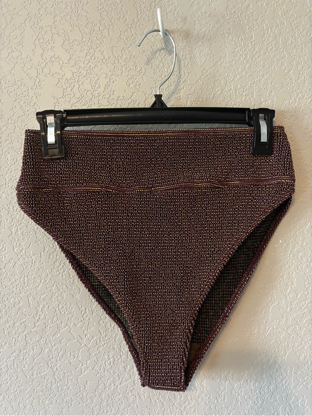 Beach Riot Metallic Brown Bikini Bottom with Gold Threading